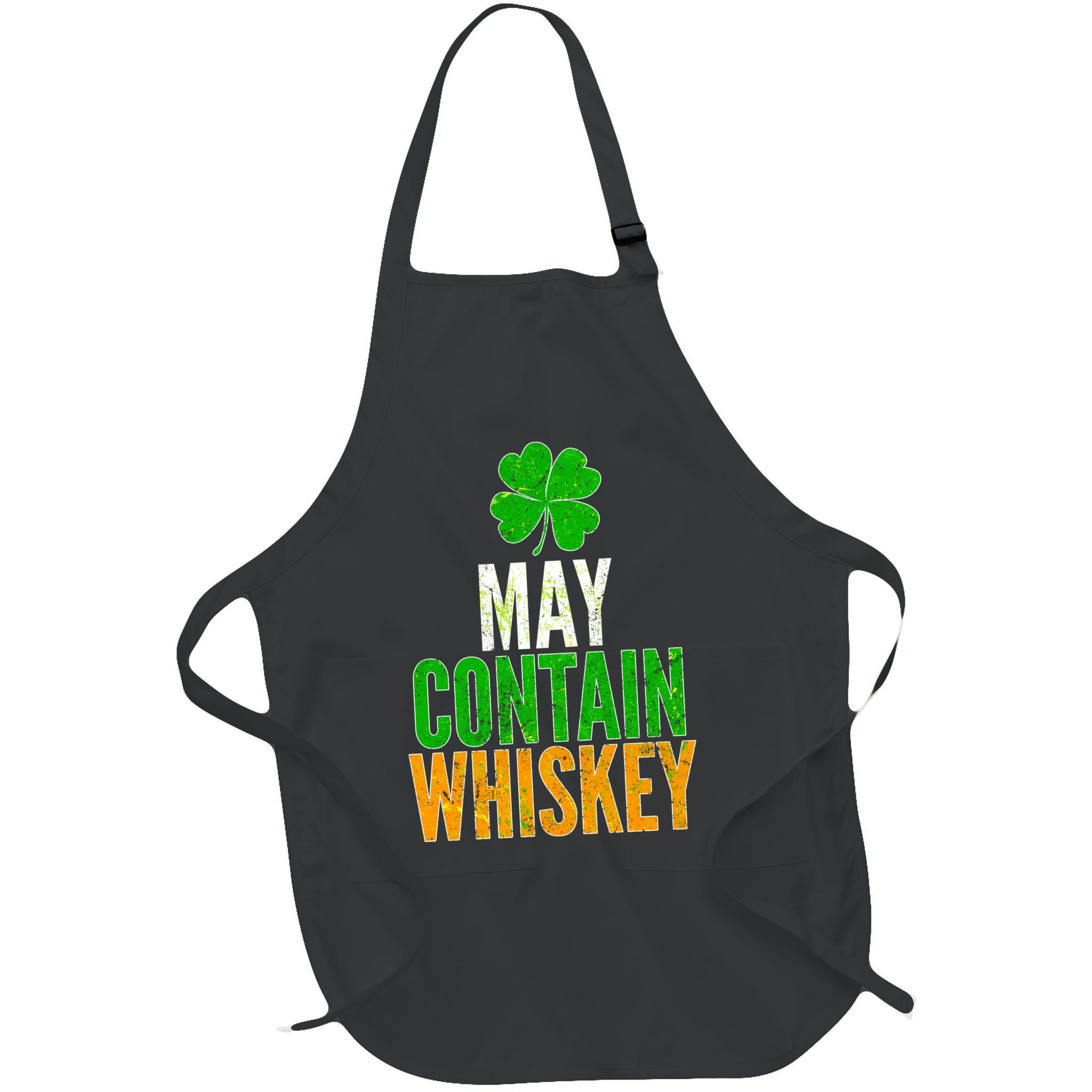 May Contain Whiskey Funny St Patricks Day Apron