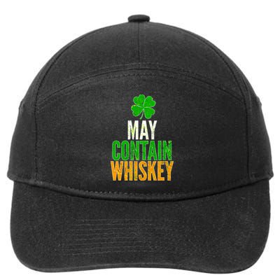 May Contain Whiskey Funny St Patricks Day 7-Panel Snapback Hat