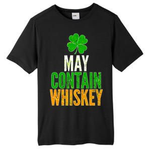 May Contain Whiskey Funny St Patricks Day Tall Fusion ChromaSoft Performance T-Shirt