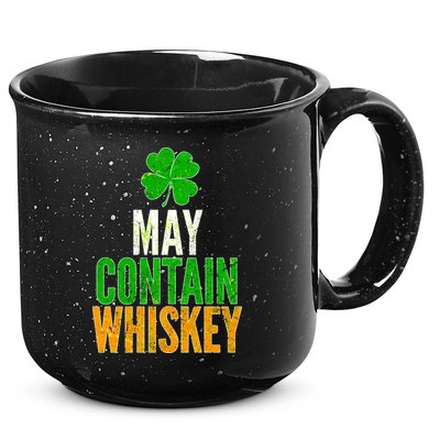 May Contain Whiskey Funny St Patricks Day 15oz Campfire Ceramic Mug