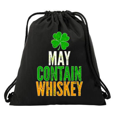 May Contain Whiskey Funny St Patricks Day Drawstring Bag