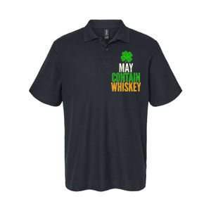 May Contain Whiskey Funny St Patricks Day Softstyle Adult Sport Polo