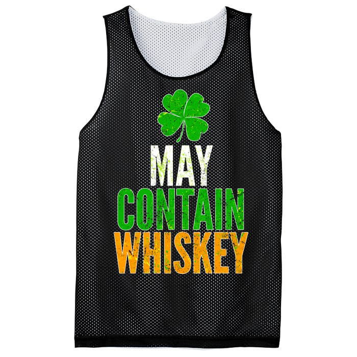 May Contain Whiskey Funny St Patricks Day Mesh Reversible Basketball Jersey Tank