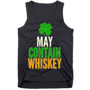 May Contain Whiskey Funny St Patricks Day Tank Top