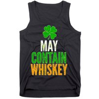 May Contain Whiskey Funny St Patricks Day Tank Top