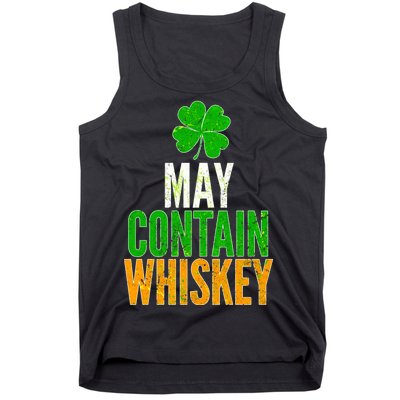 May Contain Whiskey Funny St Patricks Day Tank Top