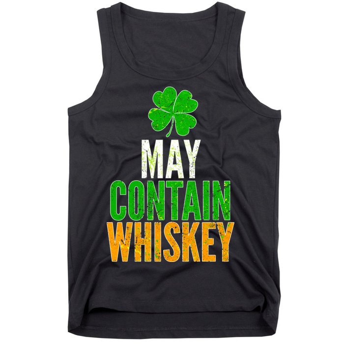 May Contain Whiskey Funny St Patricks Day Tank Top