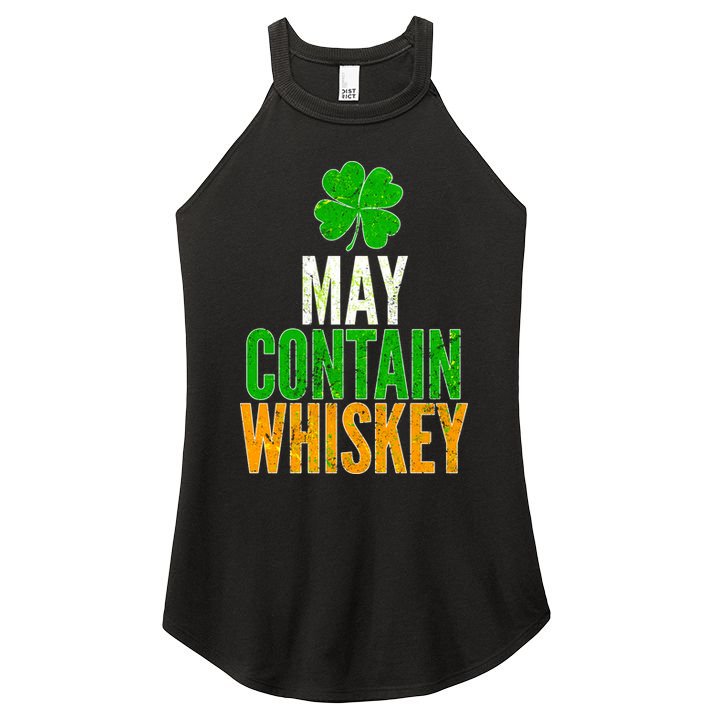 May Contain Whiskey Funny St Patricks Day Women's Perfect Tri Rocker Tank