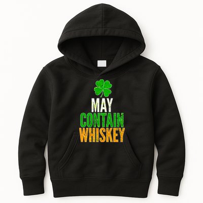 May Contain Whiskey Funny St Patricks Day Kids Hoodie