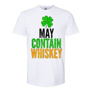 May Contain Whiskey Funny St Patricks Day Softstyle CVC T-Shirt