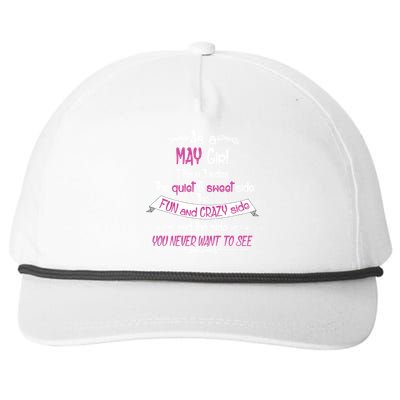 May Girl Sweet But Crazy Funny Birthday Snapback Five-Panel Rope Hat