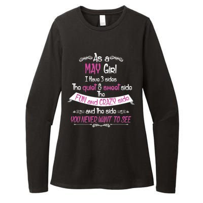 May Girl Sweet But Crazy Funny Birthday Womens CVC Long Sleeve Shirt