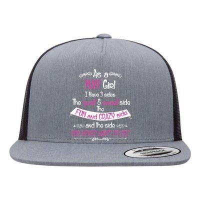 May Girl Sweet But Crazy Funny Birthday Flat Bill Trucker Hat