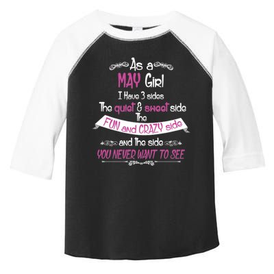 May Girl Sweet But Crazy Funny Birthday Toddler Fine Jersey T-Shirt