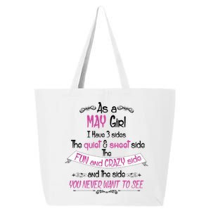 May Girl Sweet But Crazy Funny Birthday 25L Jumbo Tote