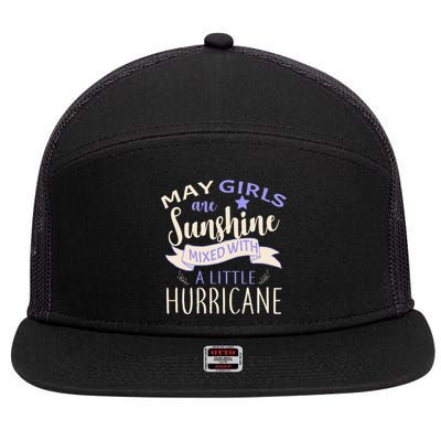 May Girls Are Sunshine Mixed With Hurricane 7 Panel Mesh Trucker Snapback Hat