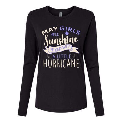 May Girls Are Sunshine Mixed With Hurricane Womens Cotton Relaxed Long Sleeve T-Shirt