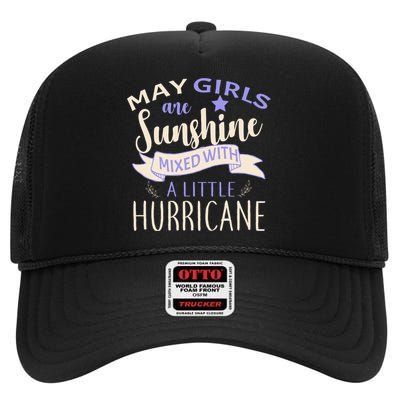 May Girls Are Sunshine Mixed With Hurricane High Crown Mesh Back Trucker Hat