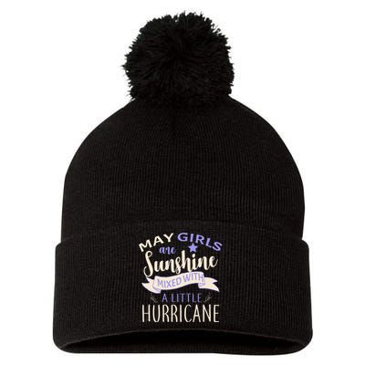 May Girls Are Sunshine Mixed With Hurricane Pom Pom 12in Knit Beanie