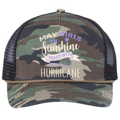 May Girls Are Sunshine Mixed With Hurricane Retro Rope Trucker Hat Cap