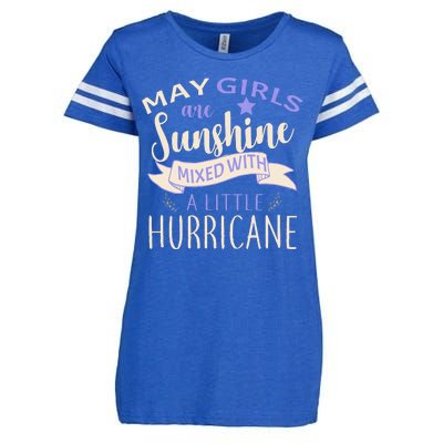 May Girls Are Sunshine Mixed With Hurricane Enza Ladies Jersey Football T-Shirt