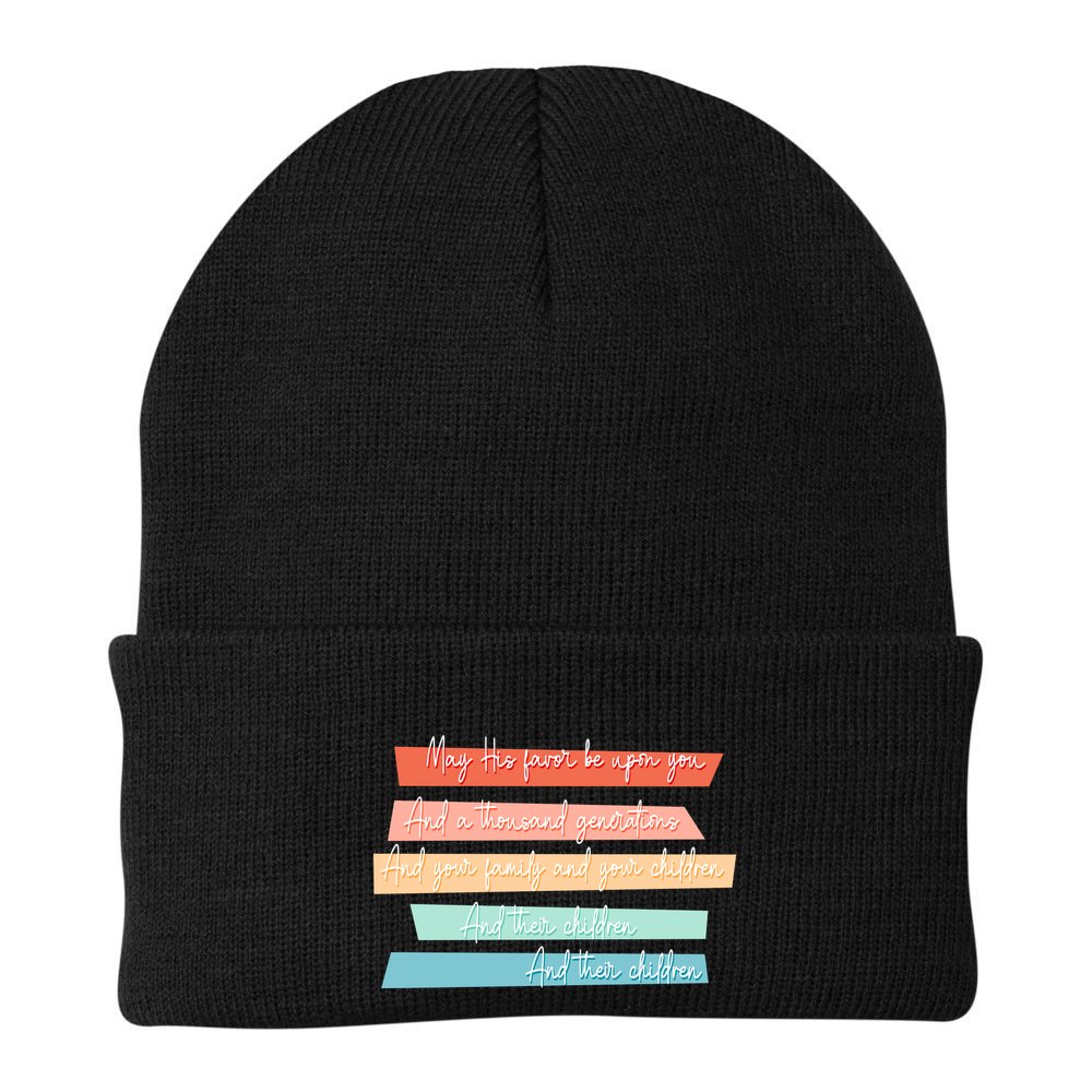 May His Favor Be Upon You Quote Beanie