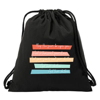 May His Favor Be Upon You Quote Drawstring Bag