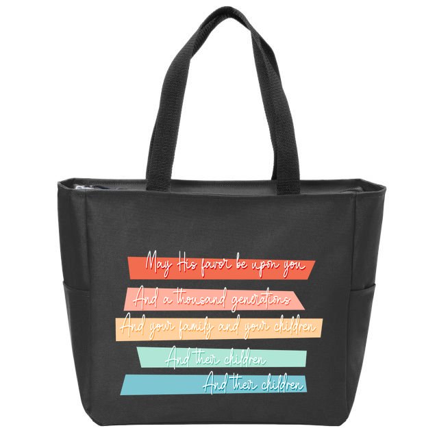 May His Favor Be Upon You Quote Zip Tote Bag