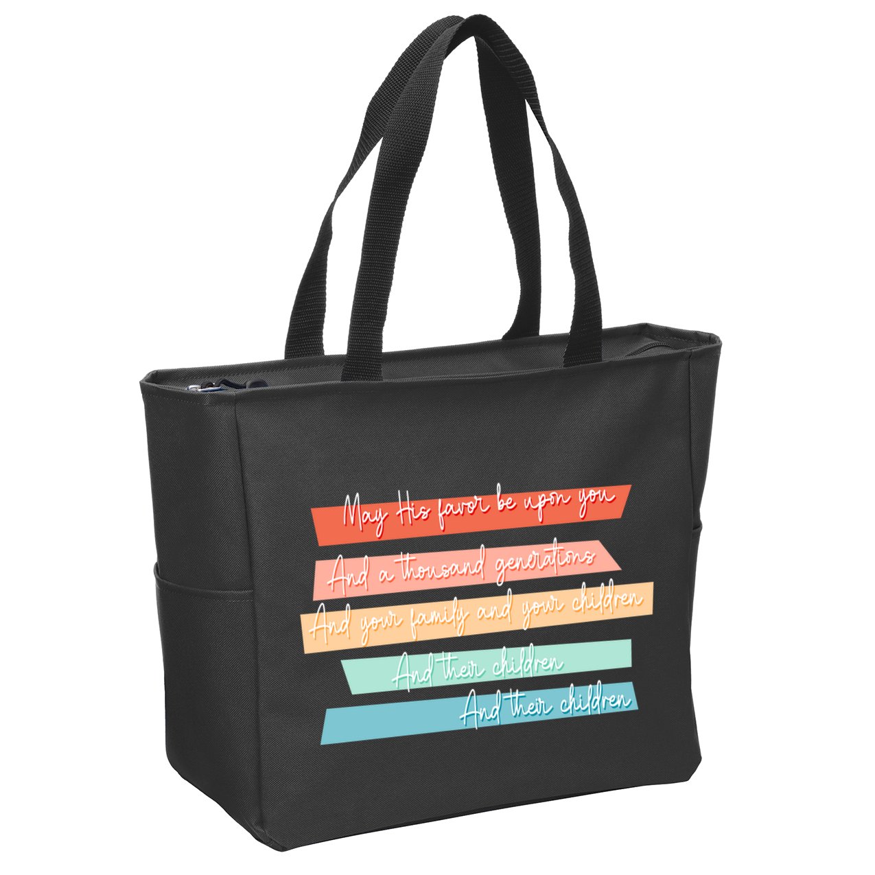 May His Favor Be Upon You Quote Zip Tote Bag