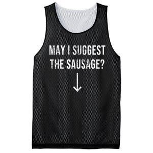 May I Suggest The Sausage Funny  Mesh Reversible Basketball Jersey Tank