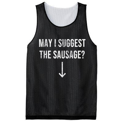 May I Suggest The Sausage Funny  Mesh Reversible Basketball Jersey Tank