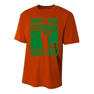 May The Course Be With You Youth Performance Sprint T-Shirt