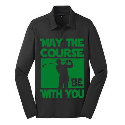 May The Course Be With You Silk Touch Performance Long Sleeve Polo