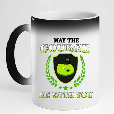 May The Course Be With You Golfing 11oz Black Color Changing Mug