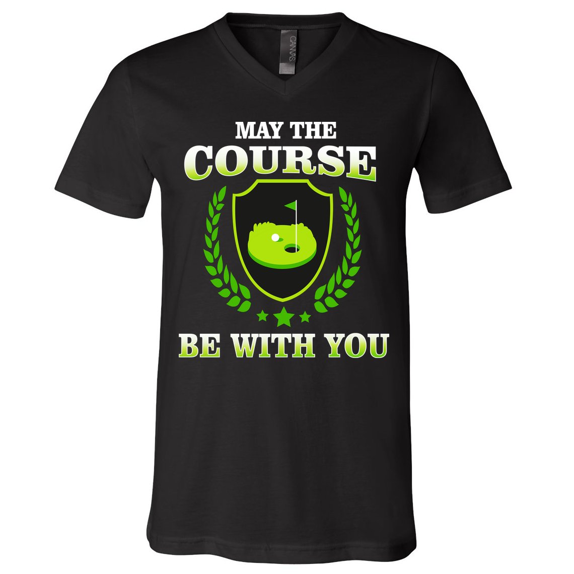 May The Course Be With You Golfing V-Neck T-Shirt