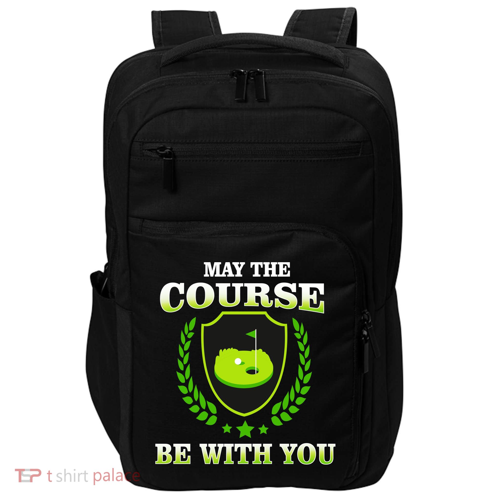 May The Course Be With You Golfing Impact Tech Backpack