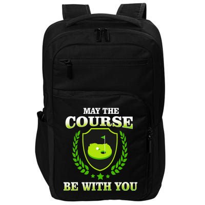 May The Course Be With You Golfing Impact Tech Backpack