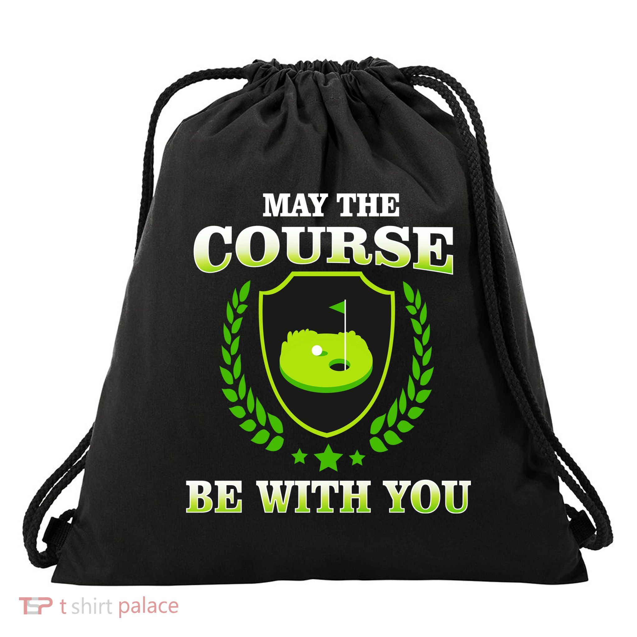 May The Course Be With You Golfing Drawstring Bag