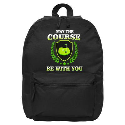 May The Course Be With You Golfing 16 in Basic Backpack