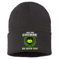 May The Course Be With You Golfing Sustainable Knit Beanie