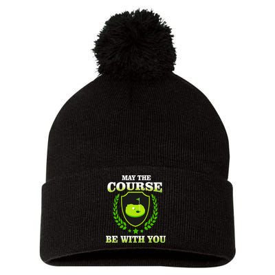 May The Course Be With You Golfing Pom Pom 12in Knit Beanie