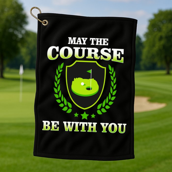 May The Course Be With You Golfing Golf Towel