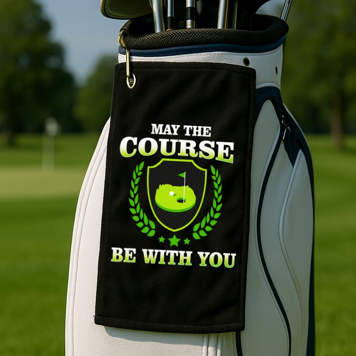 May The Course Be With You Golfing Golf Towel