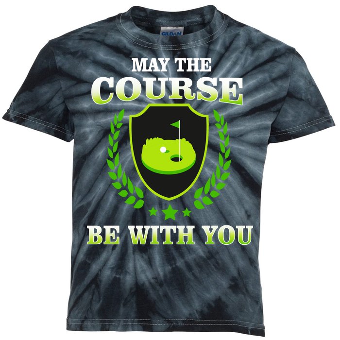 May The Course Be With You Golfing Kids Tie-Dye T-Shirt