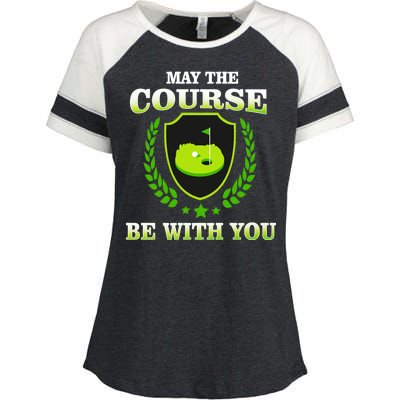 May The Course Be With You Golfing Enza Ladies Jersey Colorblock Tee