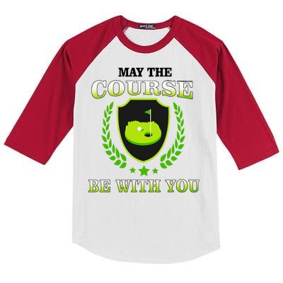 May The Course Be With You Golfing Kids Colorblock Raglan Jersey