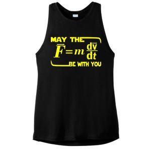 May The (F=mdv/dt) Be With You Physics Ladies PosiCharge Tri-Blend Wicking Tank