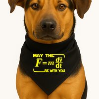 May The (F=mdv/dt) Be With You Physics USA-Made Doggie Bandana