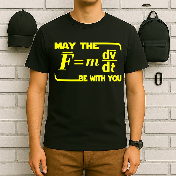 May The (F=mdv/dt) Be With You Physics T-Shirt