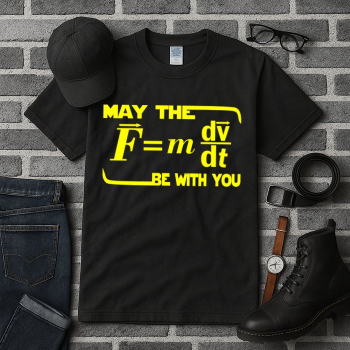 May The (F=mdv/dt) Be With You Physics Tall T-Shirt